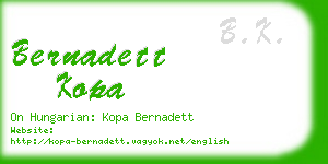 bernadett kopa business card